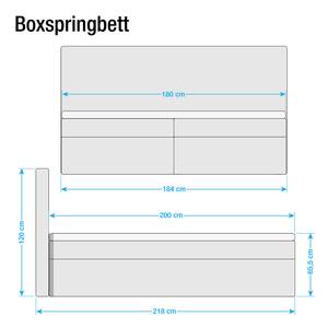 Boxspringbett Mohil Cord Microfaser - Ecru