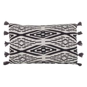 Coussin de sol Menton I Noir / Blanc