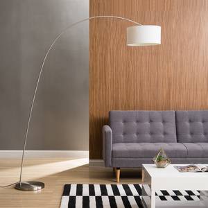 Lampadaire Troms Tissu / Fer - 1 ampoule - Blanc