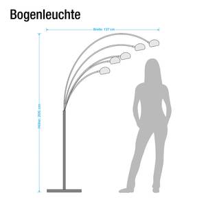 Bogenleuchte Vantaa Metall - 5-flammig