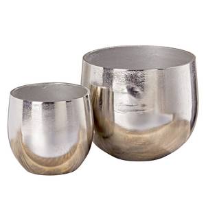 Pflanztopf Flaire (2er-Set) Aluminium - Silber