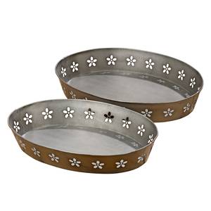 Plateaux Flora (lot de 2) Zinc - Gris