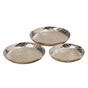 Assiettes Pebble (lot de 3) Aluminium - Argenté