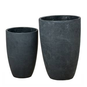 Vases Sky (lot de 2) Béton - Noir