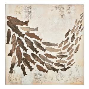 Impression d?art Koi Beige - Marron - Textile - 80 x 80 x 3 cm