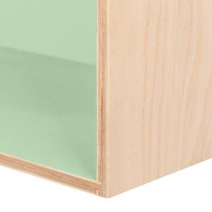 Etagère suspendue cubique Mika lot 3 Bouleau / Vert menthe