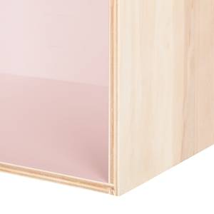 Etagère suspendue cubique Mika II Lot de 3 - Bouleau / Mauve