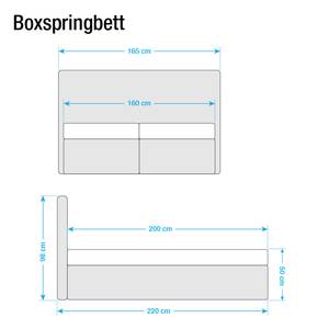 Boxspring Cyra Grijs - 160 x 200cm - Koudschuimmatras - H2 zacht