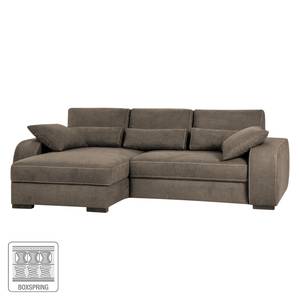 Boxspring-Ecksofa Comox Webstoff Muskat - Longchair davorstehend links