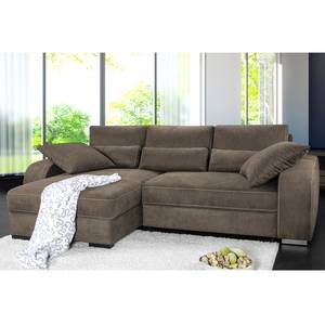 Boxspring-Ecksofa Comox Webstoff Muskat - Longchair davorstehend links