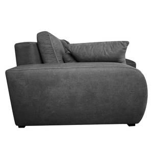 Boxspring-Ecksofa Comox Webstoff Dunkelgrau - Longchair davorstehend rechts