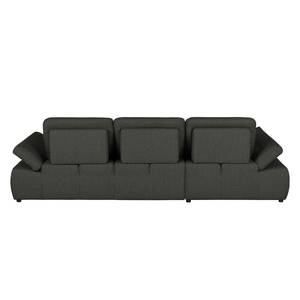 Boxspring Ecksofa Donhill II Webstoff Anthrazit - Longchair davorstehend links