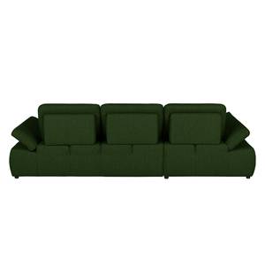 Boxspring Ecksofa Donhill II Webstoff Grün - Longchair davorstehend links