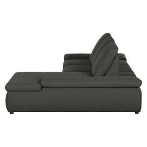 Boxspring Ecksofa Donhill II Webstoff Anthrazit - Longchair davorstehend rechts