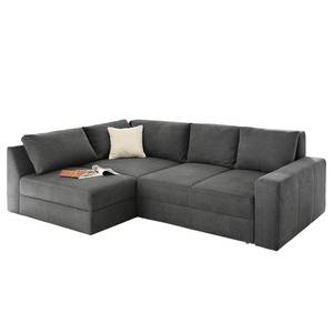 Boxspring-Ecksofa Esbjerg (mit Schlaffunktion / beidseitig montierbar) Microfaser - Grau