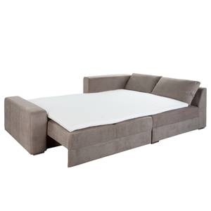 Boxspring-Ecksofa Esbjerg (mit Schlaffunktion / beidseitig montierbar) Microfaser - Taupe