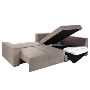 Boxspring-Ecksofa Esbjerg (mit Schlaffunktion / beidseitig montierbar) Microfaser - Taupe