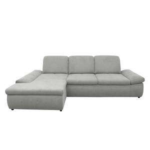 Boxspring Ecksofa Hills Flachgewebe Granit - Longchair davorstehend links