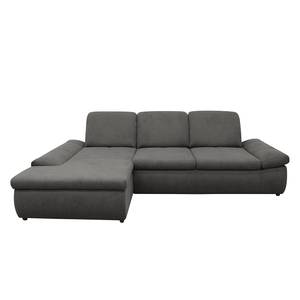 Boxspring Ecksofa Hills Flachgewebe Flachgewebe - Taupe - Longchair davorstehend links