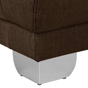 Boxspring-Ecksofa Paladine Webstoff Dunkelbraun - Longchair davorstehend links