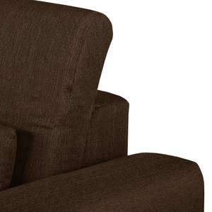 Boxspring-Ecksofa Paladine Webstoff Dunkelbraun - Longchair davorstehend links