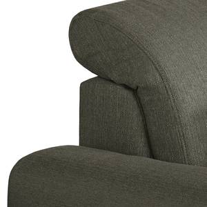 Boxspring-Ecksofa Paladine Webstoff Schlamm - Longchair davorstehend links