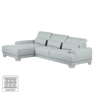 Boxspring-Ecksofa Paladine Webstoff Granit - Longchair davorstehend links