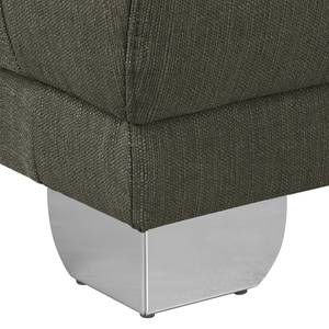 Boxspring-Ecksofa Paladine Webstoff Schlamm - Longchair davorstehend rechts