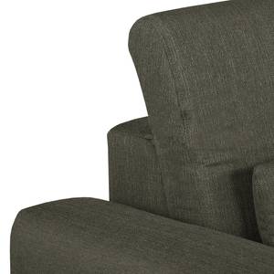 Boxspring-Ecksofa Paladine Webstoff Schlamm - Longchair davorstehend rechts