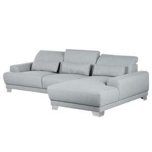 Boxspring-Ecksofa Paladine Webstoff Granit - Longchair davorstehend rechts