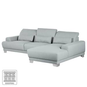 Boxspring-Ecksofa Paladine Webstoff Granit - Longchair davorstehend rechts