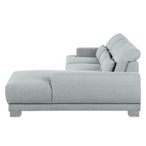 Boxspring-Ecksofa Paladine Webstoff Granit - Longchair davorstehend rechts