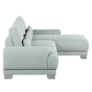 Boxspring-Ecksofa Paladine Webstoff Granit - Longchair davorstehend rechts