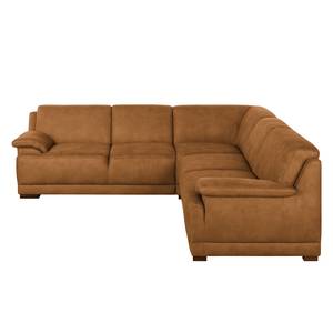 Boxspring-Ecksofa Robö Antiklederlook - Microfaser Bice: Nougat