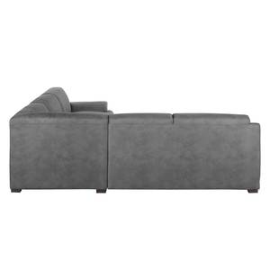 Boxspring-Ecksofa Robö Antiklederlook - Microfaser Bice: Fango