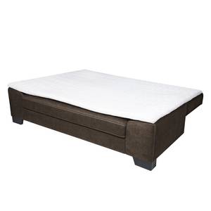 Boxspring-Schlafsofa Dawson Webstoff Dunkelbraun