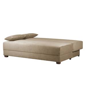 Boxspring-slaapbank Dingo II ribfluweel ribfluweel - Cappuccinokleurig