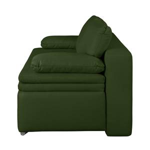 Canapé convertible boxspring Goodlow Tissu structuré - Tissu Polia: Vert vieilli - Avec fonction couchage