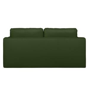 Canapé convertible boxspring Goodlow Tissu structuré - Tissu Polia: Vert vieilli - Avec fonction couchage