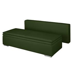 Boxspring-Schlafsofa Goodlow Webstoff Polia: Antikgrün - Mit Schlaffunktion