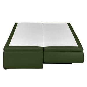 Canapé convertible boxspring Goodlow Tissu structuré - Tissu Polia: Vert vieilli - Avec fonction couchage