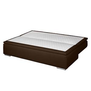 Boxspring-Schlafsofa Goodlow Webstoff Polia: Braun - Mit Schlaffunktion