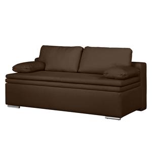 Boxspring-Schlafsofa Goodlow Webstoff Polia: Braun - Mit Schlaffunktion