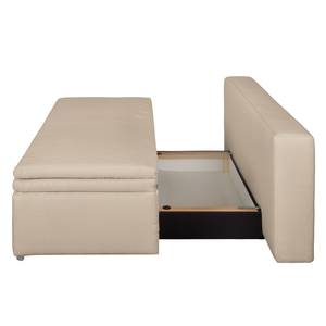 Boxspring-Schlafsofa Goodlow Webstoff Polia: Cappuccino - Mit Schlaffunktion