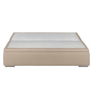 Canapé convertible boxspring Goodlow Tissu structuré - Tissu Polia: Cappuccino - Avec fonction couchage