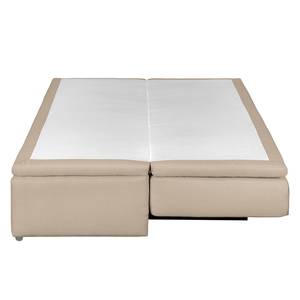 Canapé convertible boxspring Goodlow Tissu structuré - Tissu Polia: Cappuccino - Avec fonction couchage