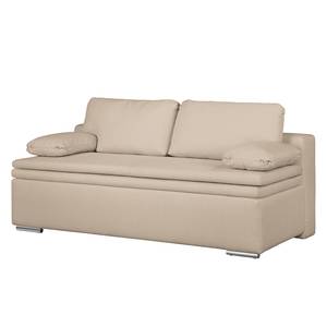 Boxspring-Schlafsofa Goodlow Webstoff Polia: Cappuccino - Mit Schlaffunktion