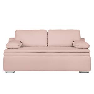 Canapé convertible boxspring Goodlow Tissu structuré - Tissu Polia: Mauve - Avec fonction couchage