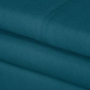 Canapé convertible boxspring Goodlow Tissu structuré - Tissu Polia: Bleu jean - Avec fonction couchage
