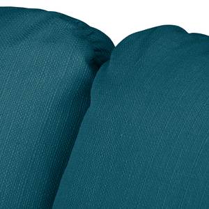 Canapé convertible boxspring Goodlow Tissu structuré - Tissu Polia: Bleu jean - Avec fonction couchage